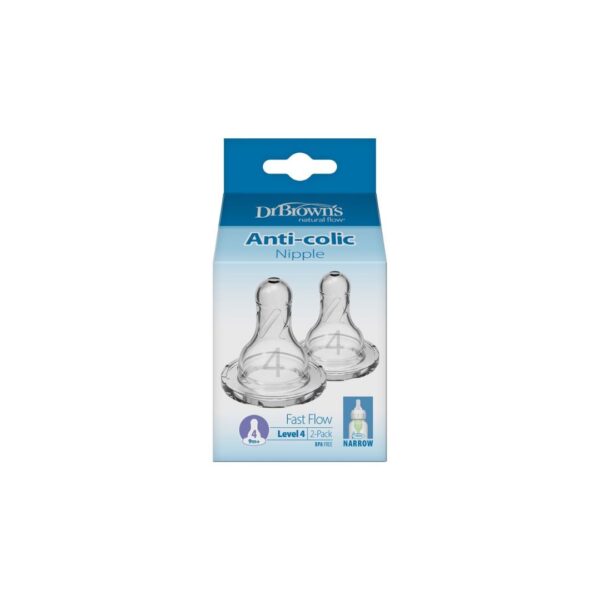 Dr. Brown’s two replacement nipple silicone 9m+ (narrow neck)