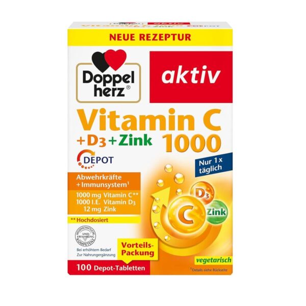 Doppelherz Aktiv Vitamin C + Vitamin D3 + Zink