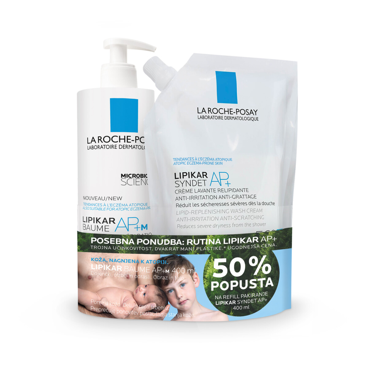 La Roche Posay Lipikar Baume AP+M + Lipikar Syndet AP+ Refill - FarmaOn