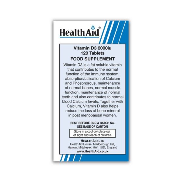 Health Aid Vitamin D3 2000 IU