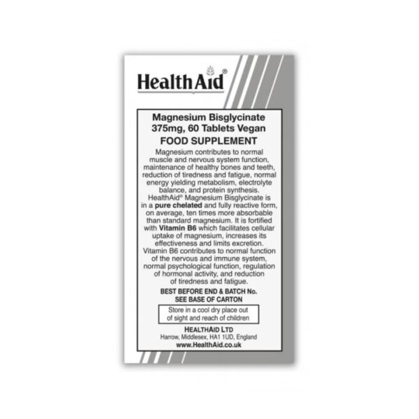 Health Aid Magnesium Bisglycinate 375 mg