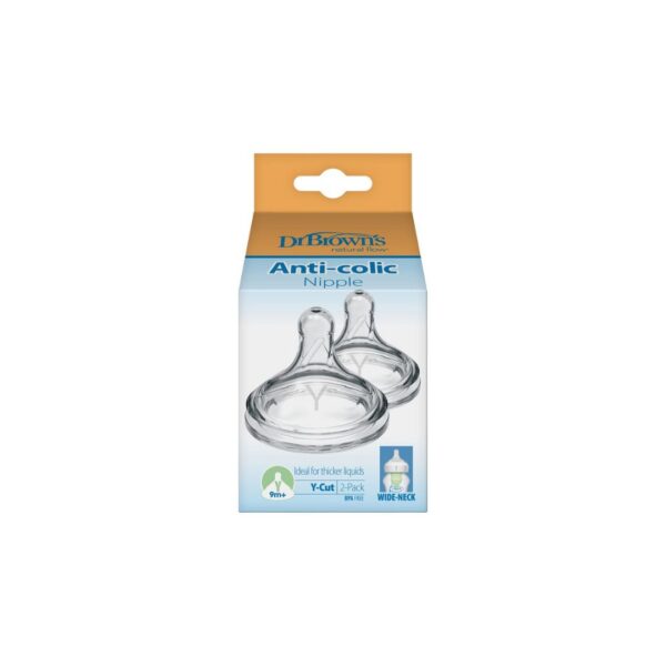 Dr. Brown’s Options+ Wide Neck Silicone Teats 9m+ Y Cut