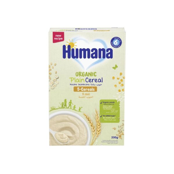 Humana Organic Plain Cereal 5-Cereals 6 m+