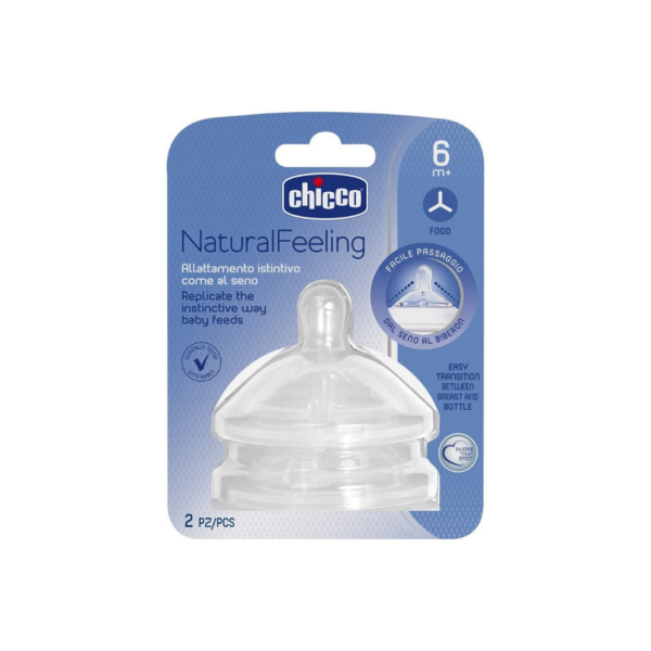 Chicco Natural Feeling Teats Silicone 6M+