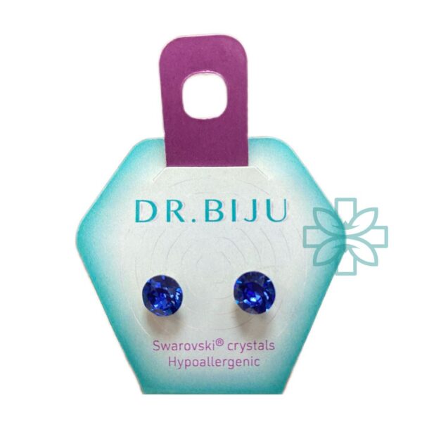 Dr. Biju Hypoallergenic Earrings Xirius 7.1mm Sapphire