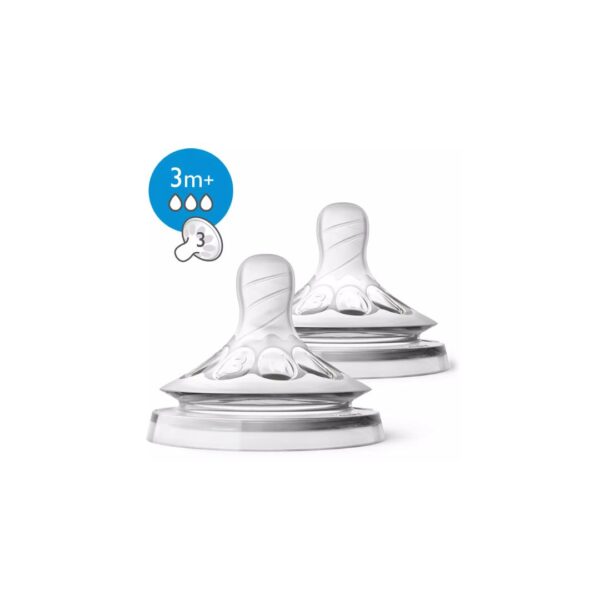 Philips Avent Natural Teats 3 m+Koka ndërruese për shishet e ushqimit