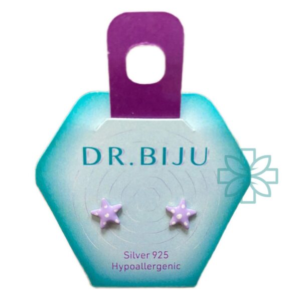Dr. Biju Hypoallergenic Earrings Star 6.0mm Silver Lilac