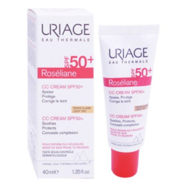 Uriage Roséliane CC Cream SPF 50+ Teinte Claire, mbrojtës, mbulues, rosacea