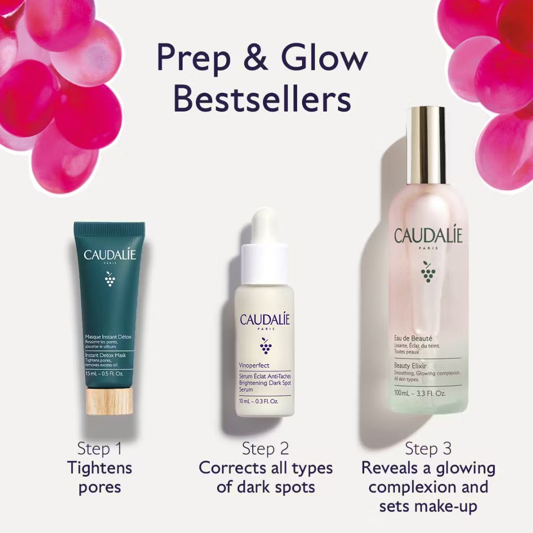 Caudalie Prep & Glow Bestsellers Trio - Special Price Set