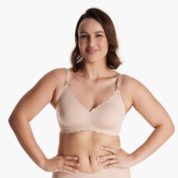 Momcozy Jelly Strip Support Nursing Bra 2xl Oyster Pink