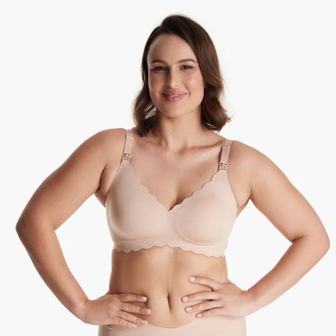 Momcozy Jelly Strip Support Nursing Bra 2xl Oyster Pink