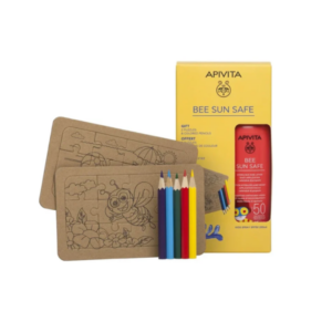 APIVITA BEE SUN SAFE KIDS SPRAY SPF50 200 ML+ GIFT 2 PUZZLES AND COLORED PENCILS