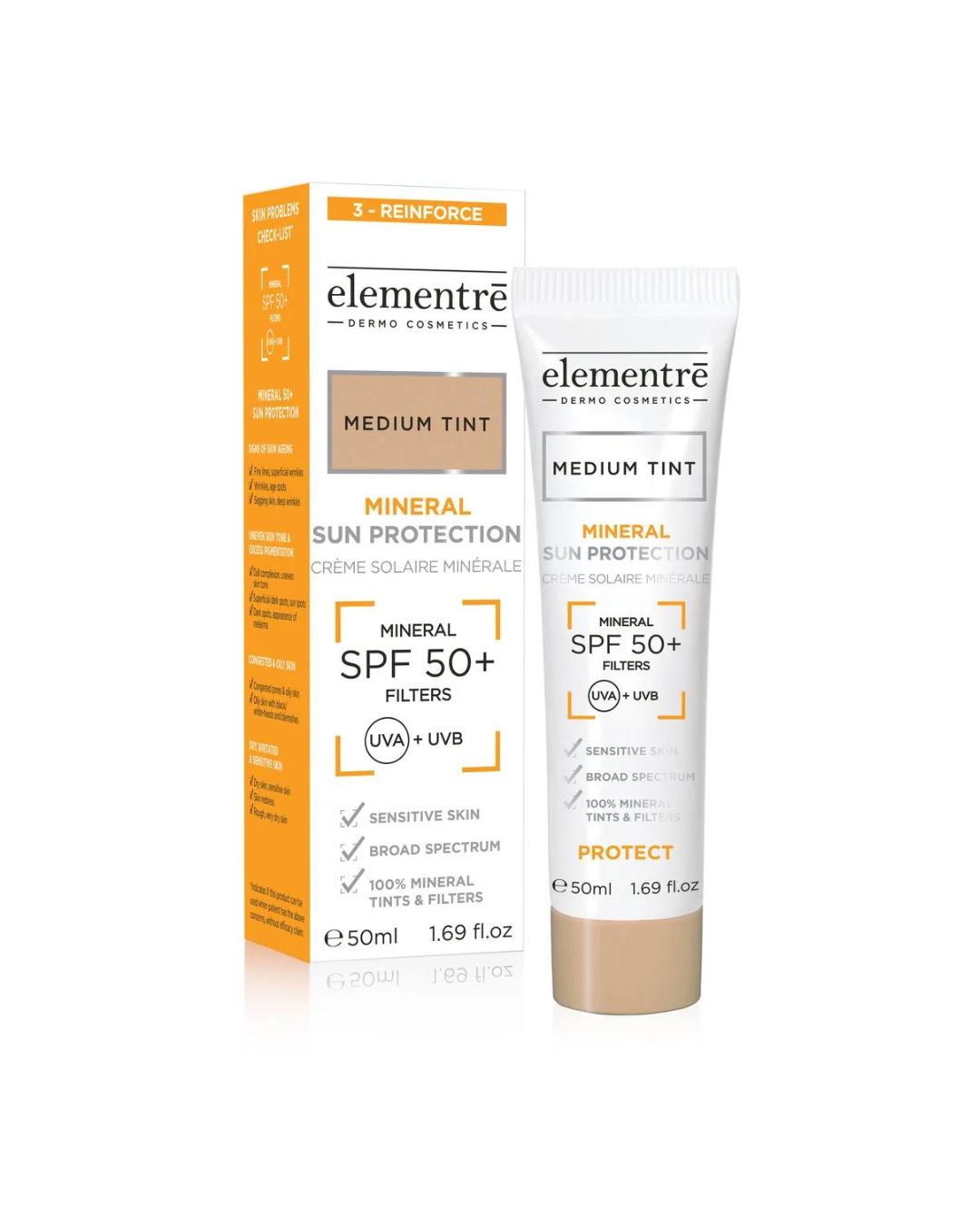 ELEMENTRE MINERAL SUN PROTECTION MEDIUM TINT SPF 50 + 50 ML