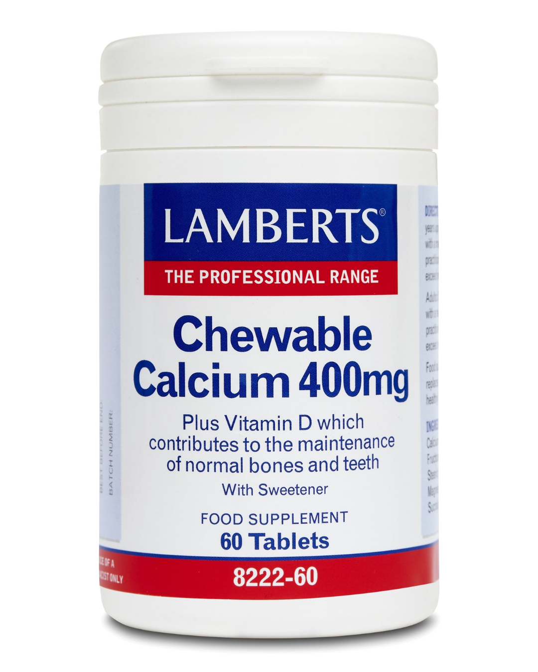 LAMBERTS CHEWABLE CALCIUM 400 MG X 60 TABLETS