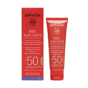 APIVITA BEE SUN SAFE ANTI SPOT AND ANTI AGE DEFENCE TINTED FACE CREAM SPF 50 50 ML