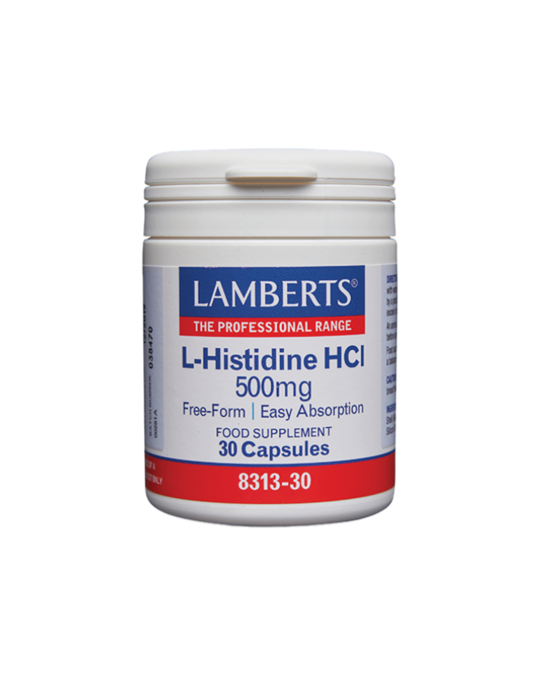 LAMBERTS L-HISTIDINE HCI 500 MG X 30 CAPSULES