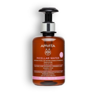 APIVITA SOOTHING MICELLARWATER & MAKE UP REMOVER FACE & EYES HONEY & ROSE 300 ML