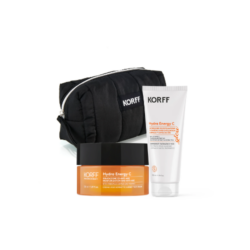 KORFF BIPACK 2(HYDRA ENERGY C CREAM 50 ML+ HYDRA ENERGY C ENZYMATIC CLEANSER 200ML+ BLACK POCHET)