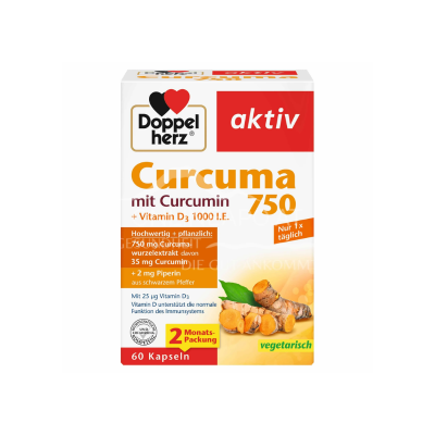 DOPPEL HERZ AKTIV CURCUMA 750+ VIT D3 1000 I.E.